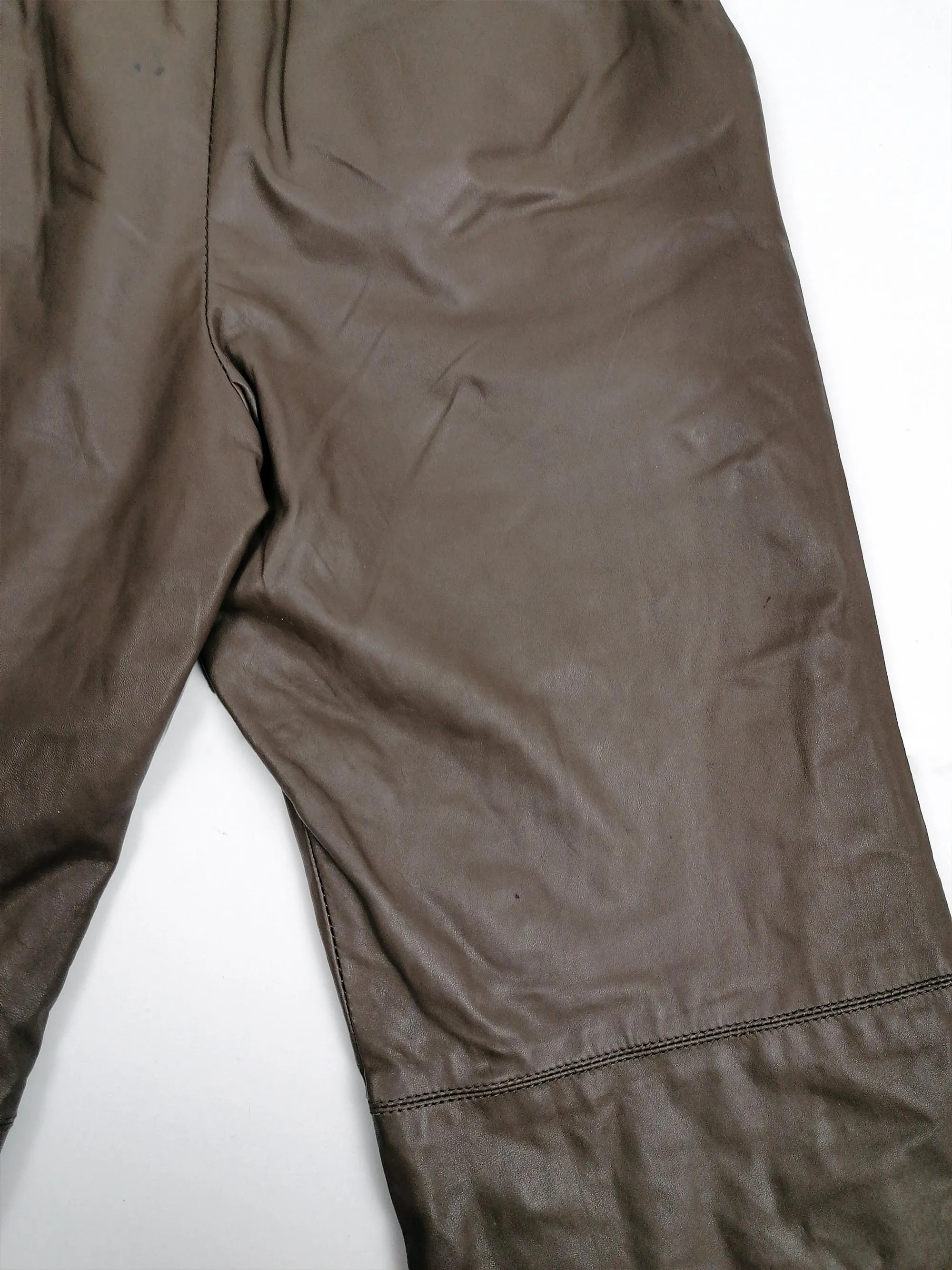 90's High Waist Faux Leather Pants -size XXS -XS / waist 24 (60 cm)