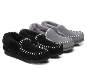 AUSTRALIAN SHEPHERD® UGG Kids Sheepskin Wool Ankle Slippers Popo Moccasins