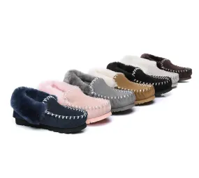 AUSTRALIAN SHEPHERD® UGG Sheepskin Wool Ankle Slippers Popo Moccasins