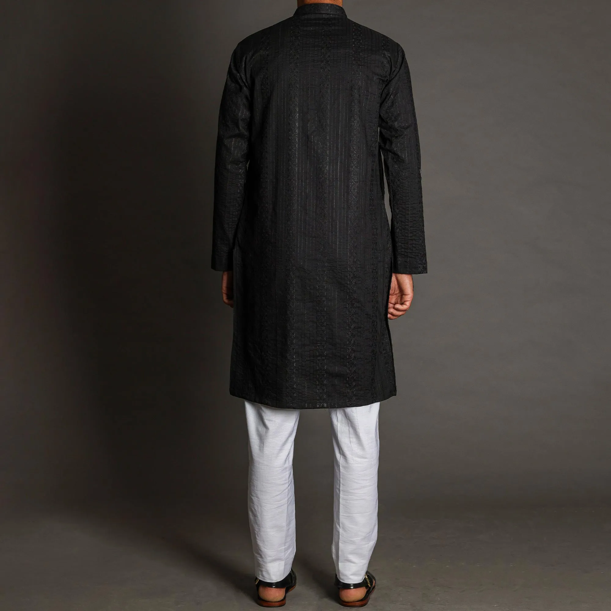 Black Embroidered Imperial Kurta