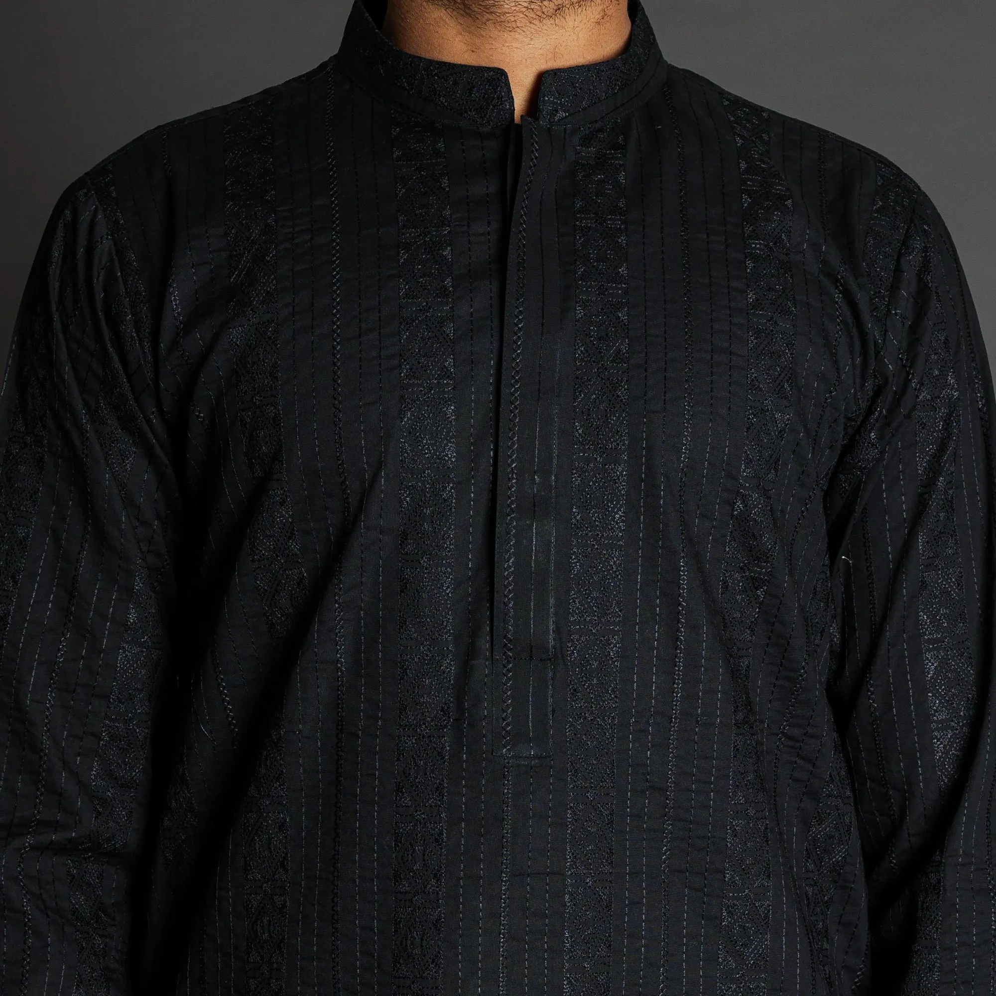 Black Embroidered Imperial Kurta