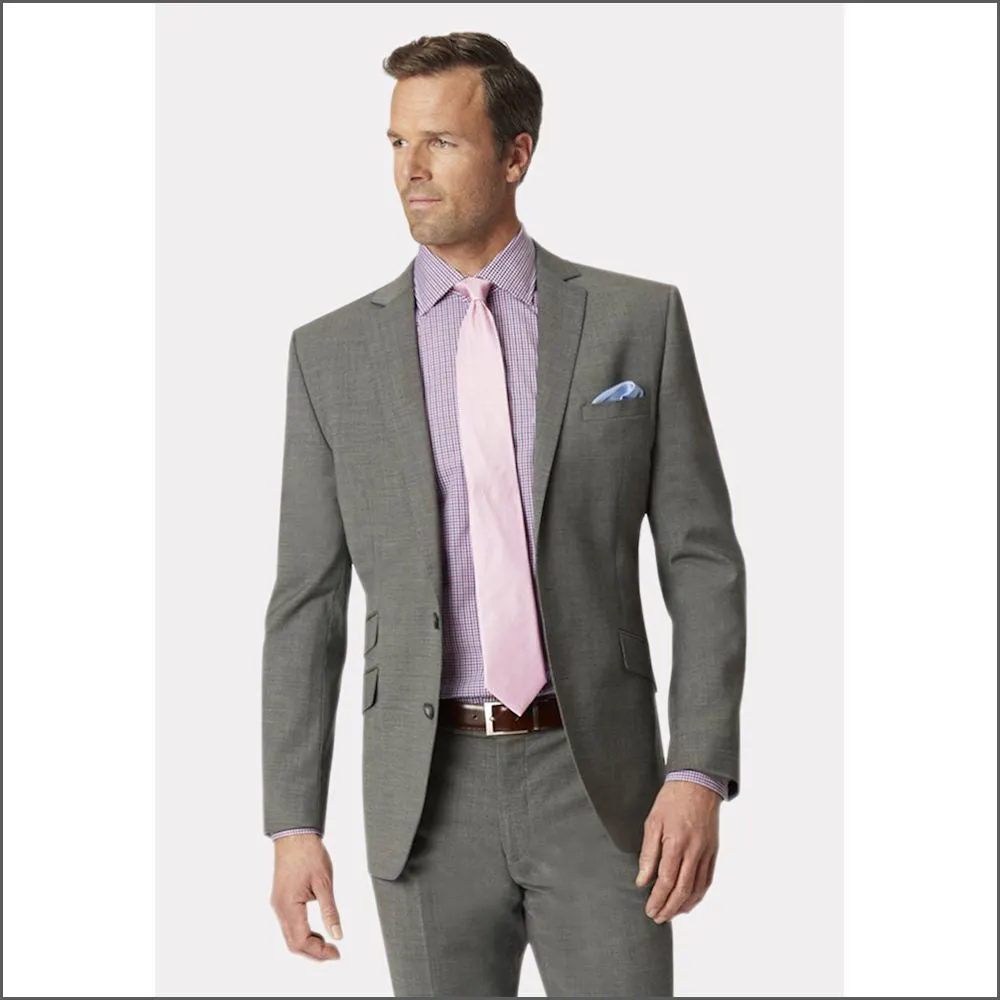 Brook Taverner Cassino Grey Fashion Fit Washable Crease Resistant Suit***