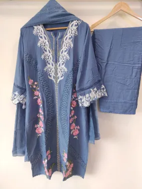 Cool Blue Embroidered Suit