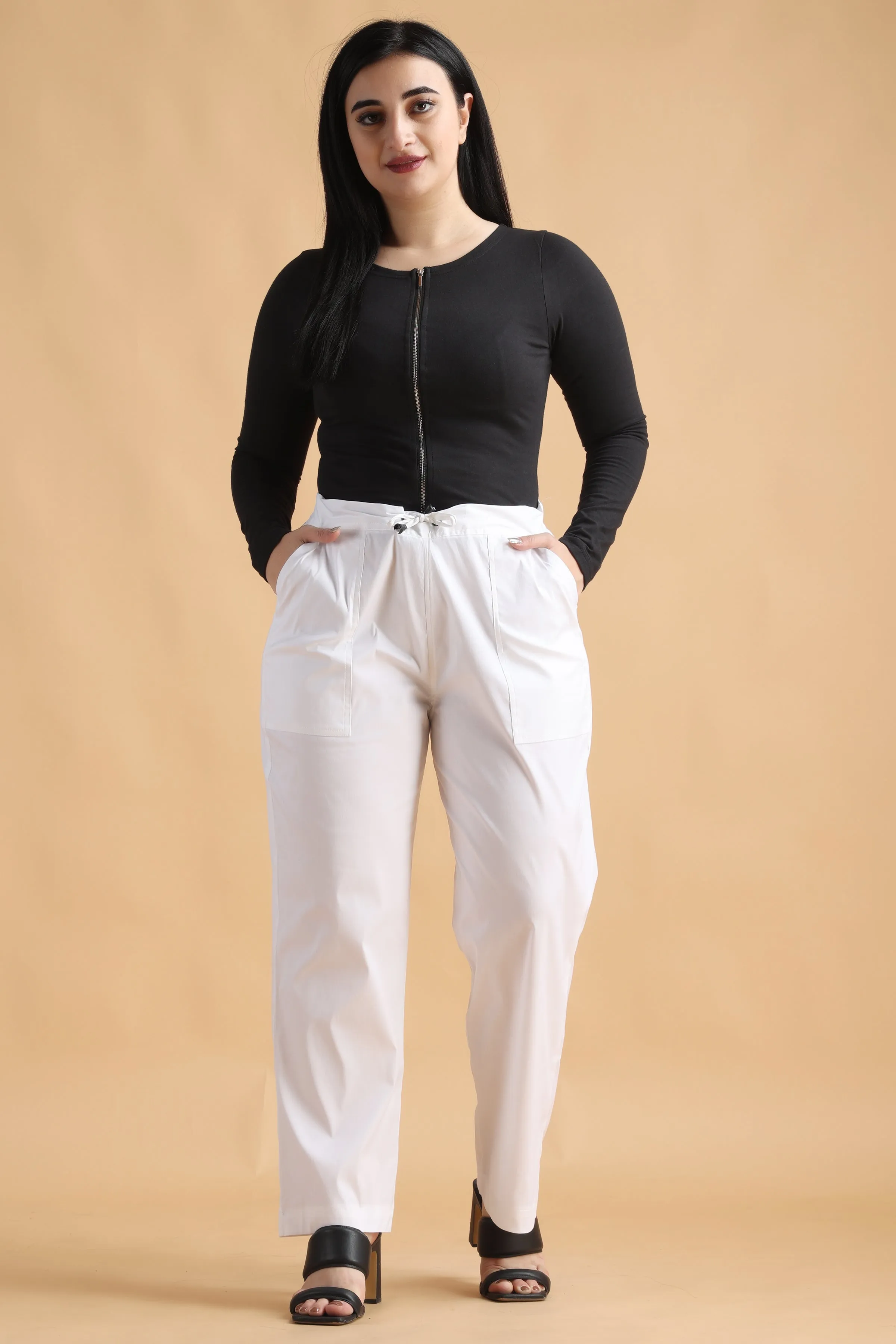 Cotton Poplin Lycra Pants