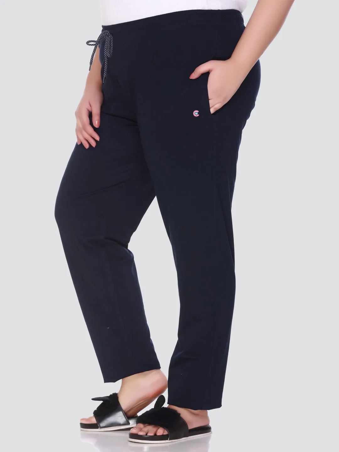 Cotton Track Pants For Women Pack of 2 (Purple & Navy Blue)