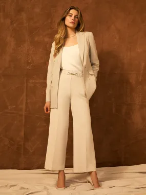 Cropped Wide-Leg Pants With Gold Hardware