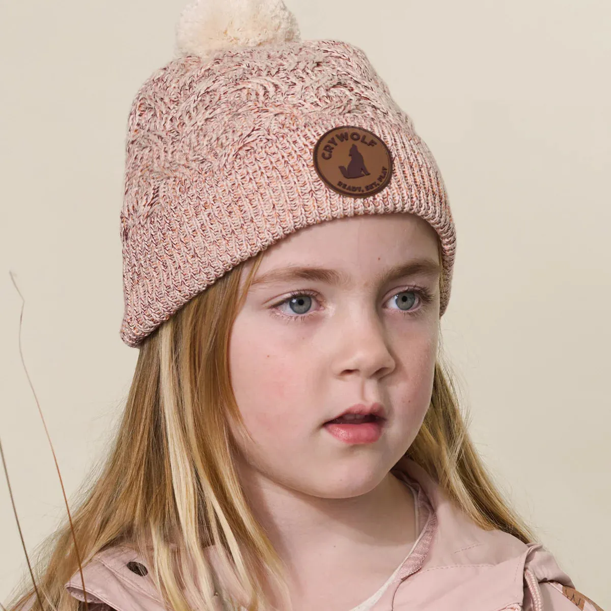 Crywolf Pom Pom Blush Speckle Beanie