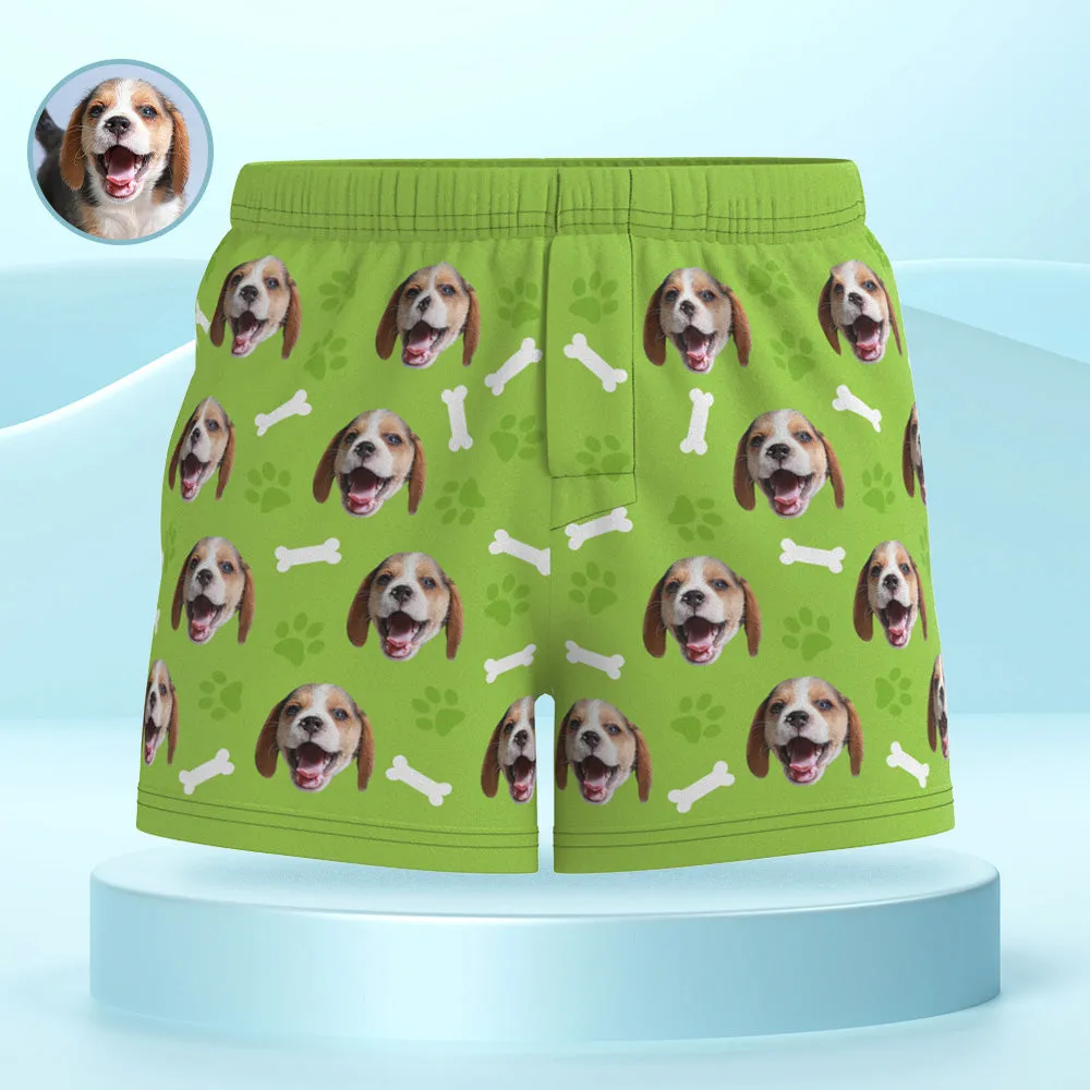 Custom Dog Face Multicolor Boxer Shorts Personalized Casual Underwear Gift for Him