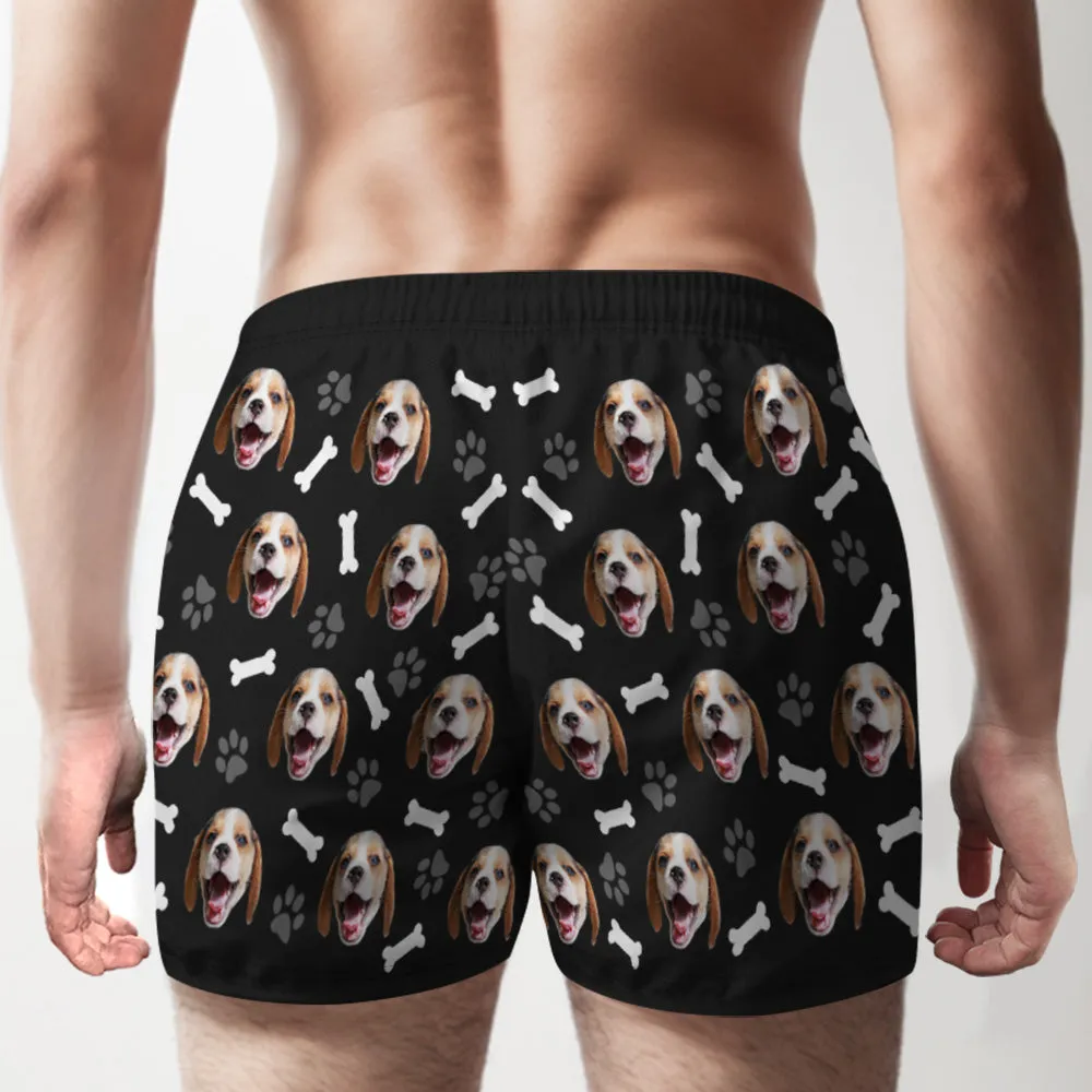 Custom Dog Face Multicolor Boxer Shorts Personalized Casual Underwear Gift for Him