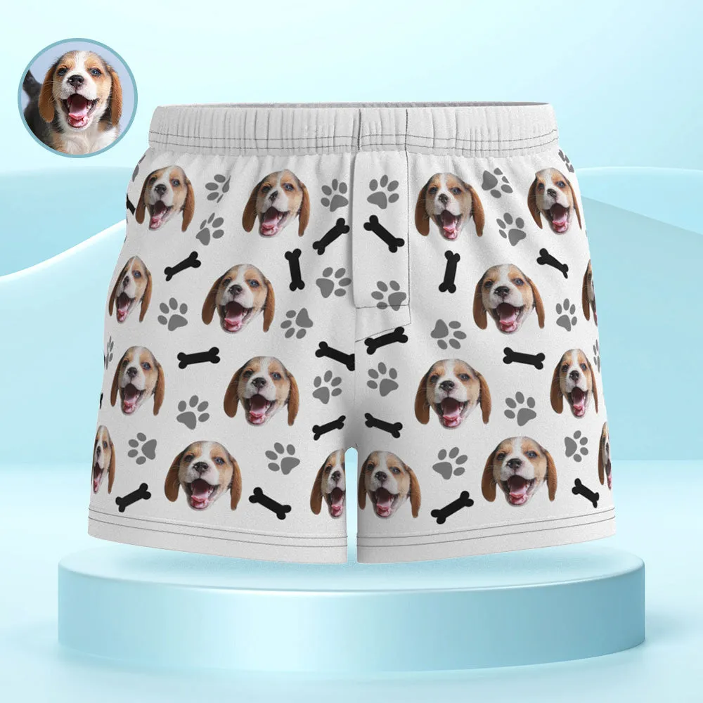 Custom Dog Face Multicolor Boxer Shorts Personalized Casual Underwear Gift for Him