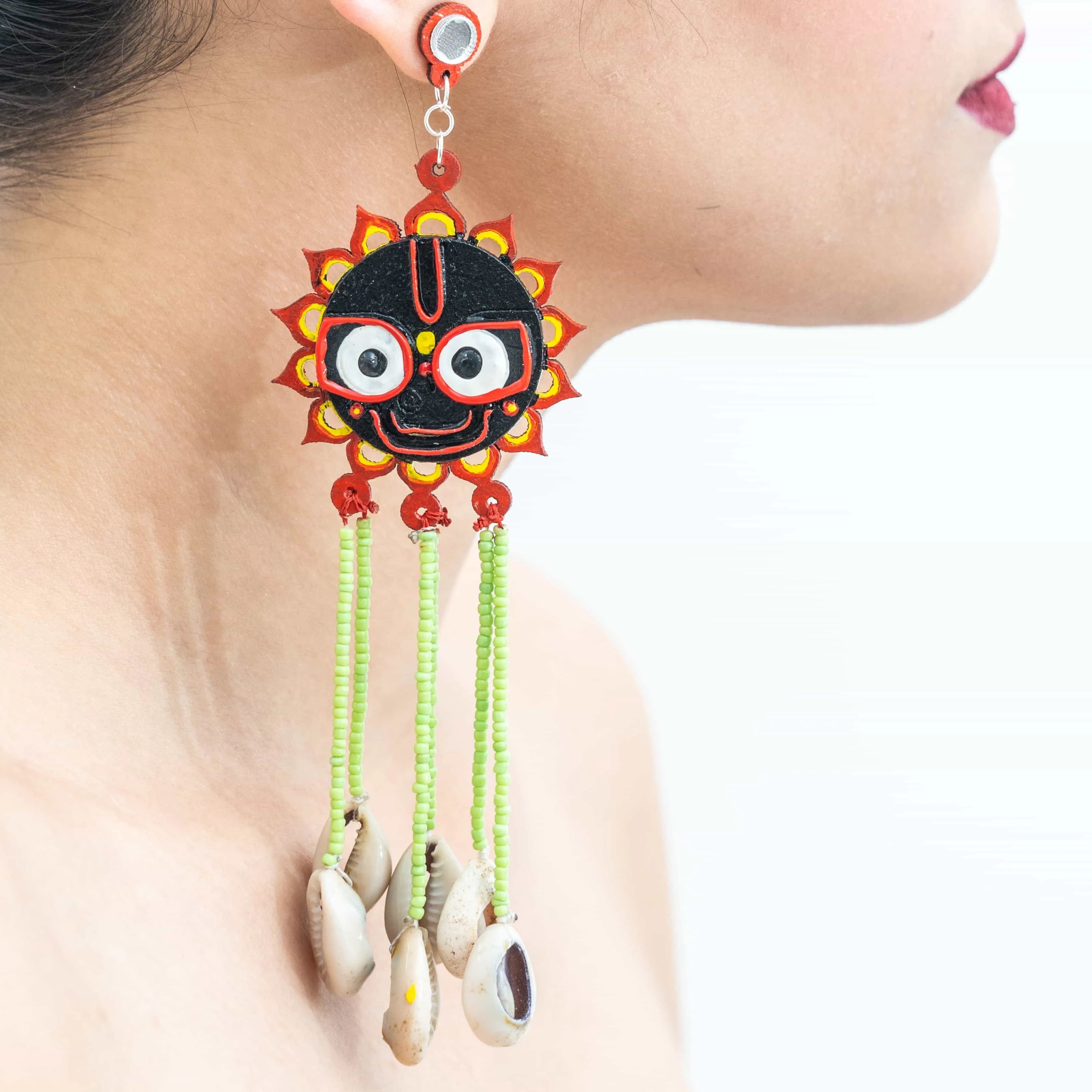 Jagganath wooden Earring