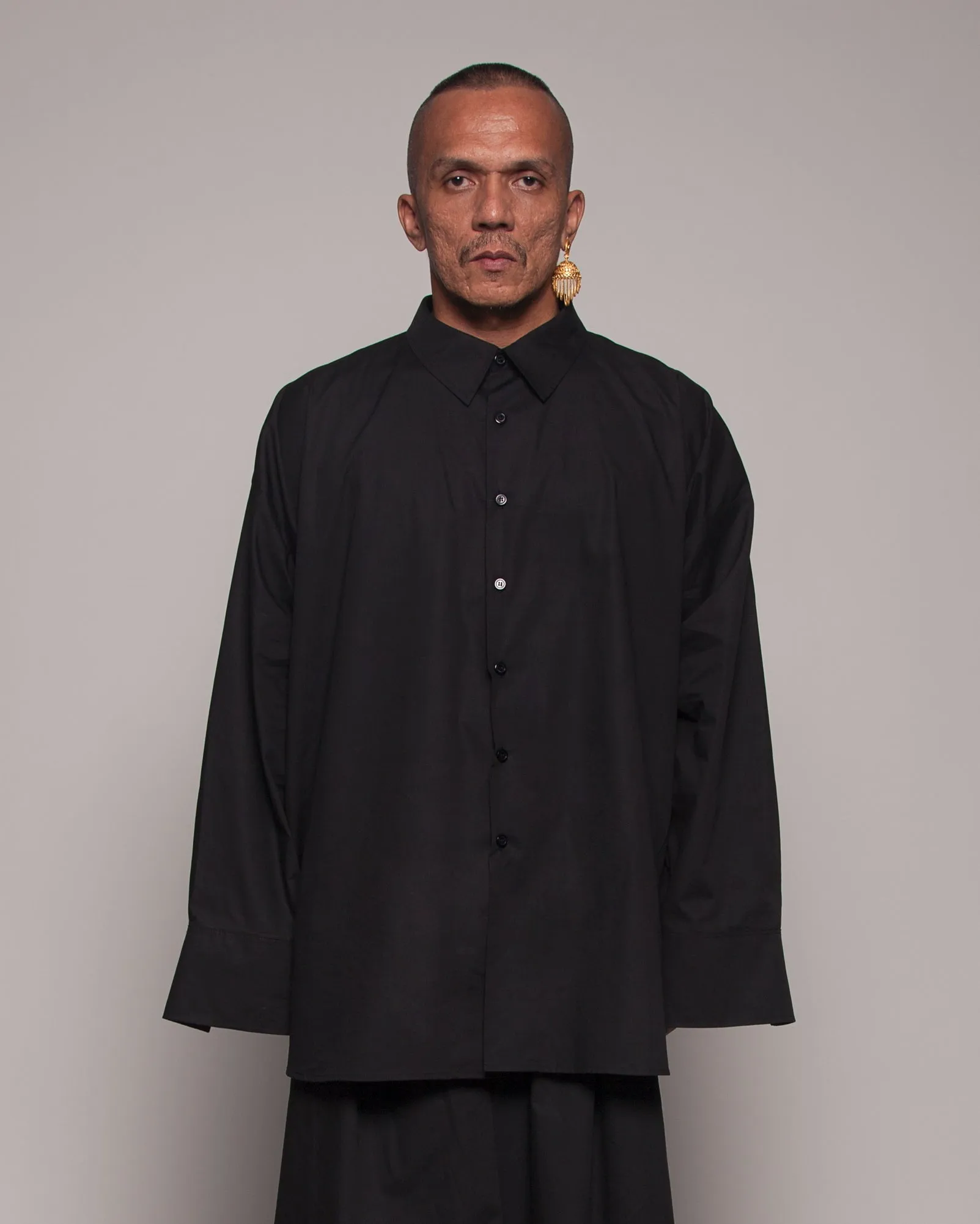 Kemeja Melayu Oversaiz Palazzo (Black)