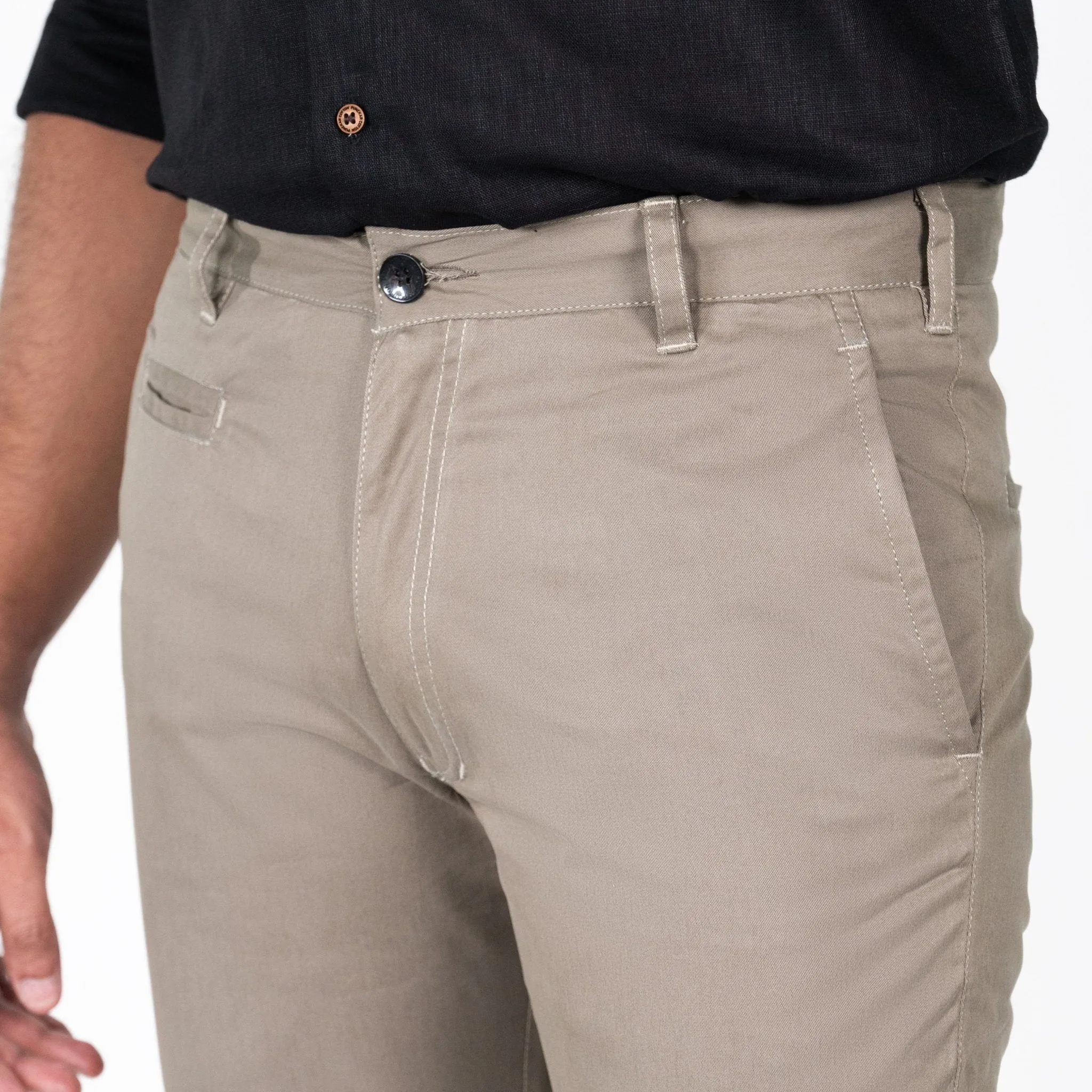 Light Brown Color Cotton Trouser Pants for Men