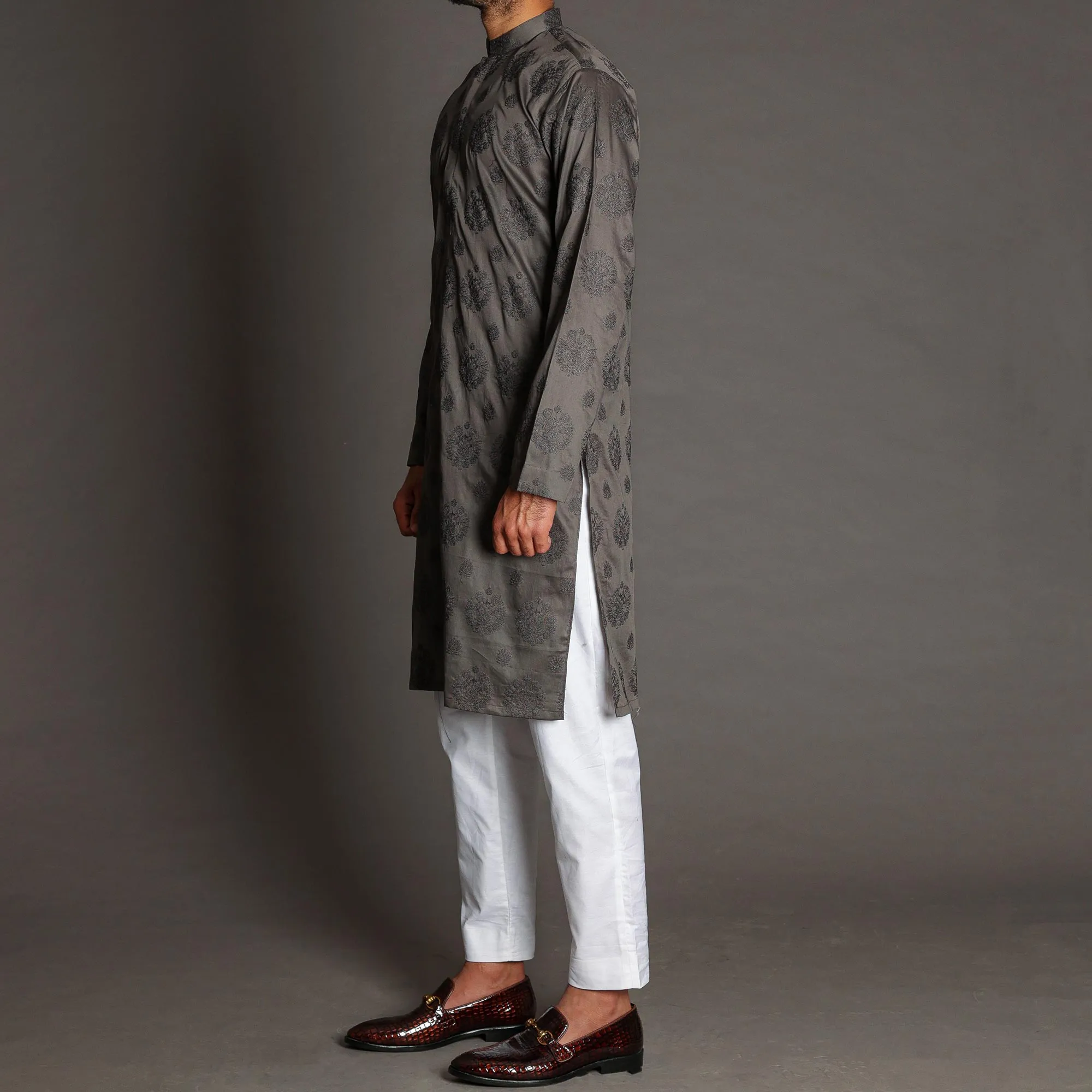 Light Brown Embroidered Kurta