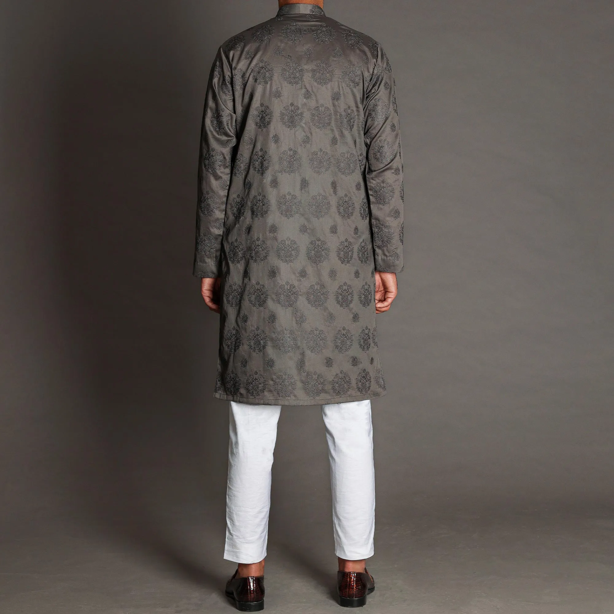 Light Brown Embroidered Kurta