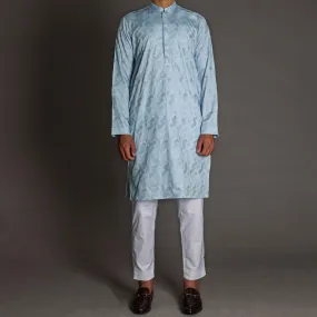 Light Sky Blue Embroidered Kurta