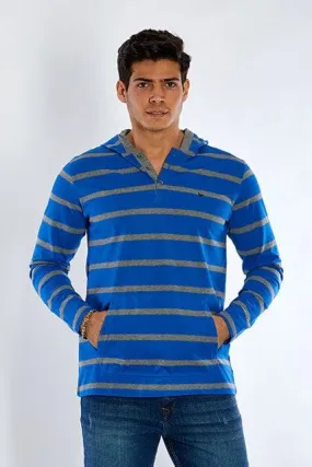 LONG SLEEVE STRIPED T-SHIRT - BLUE FONSE