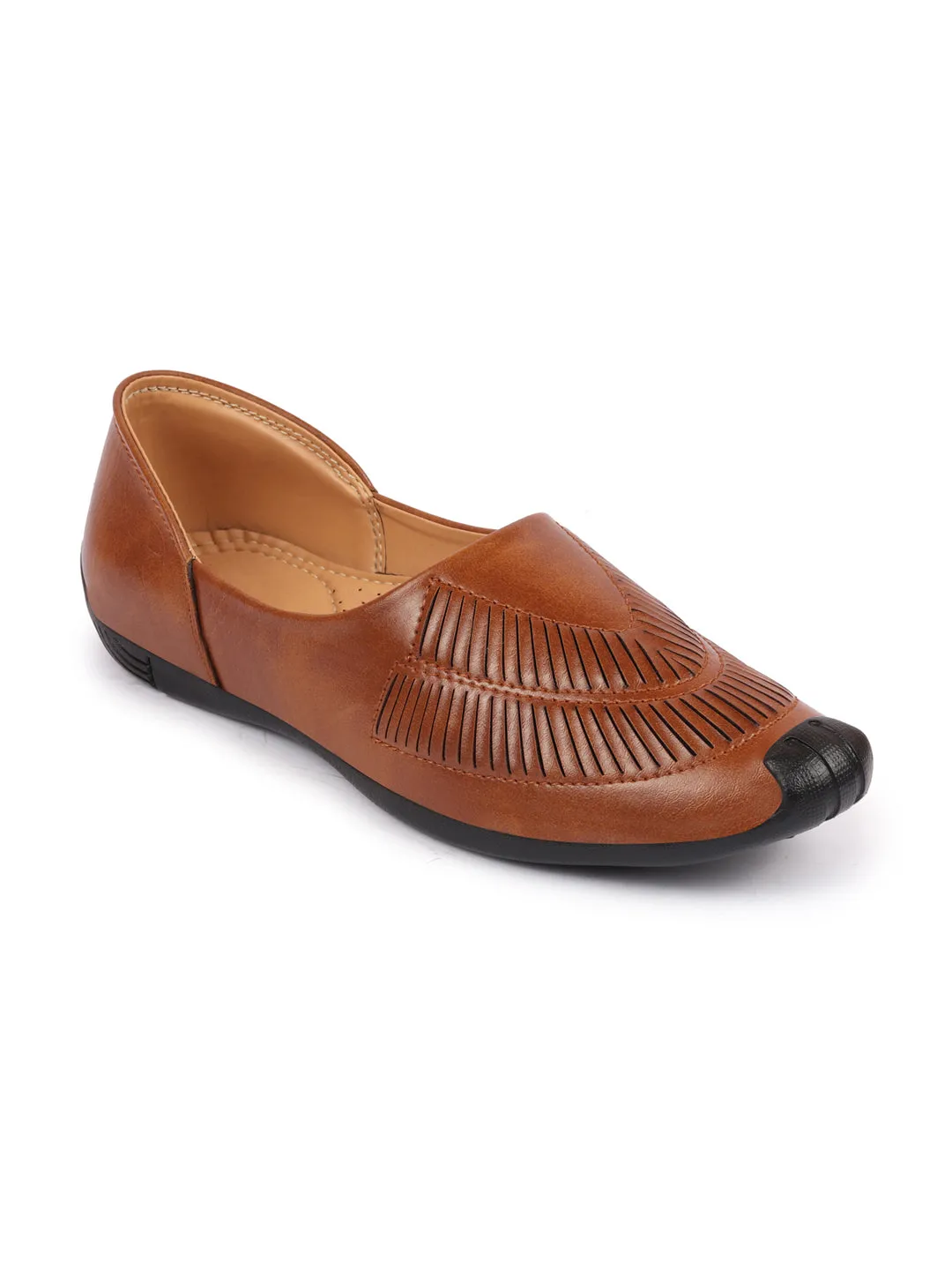 Men Tan Ethnic Slip-On Juttis