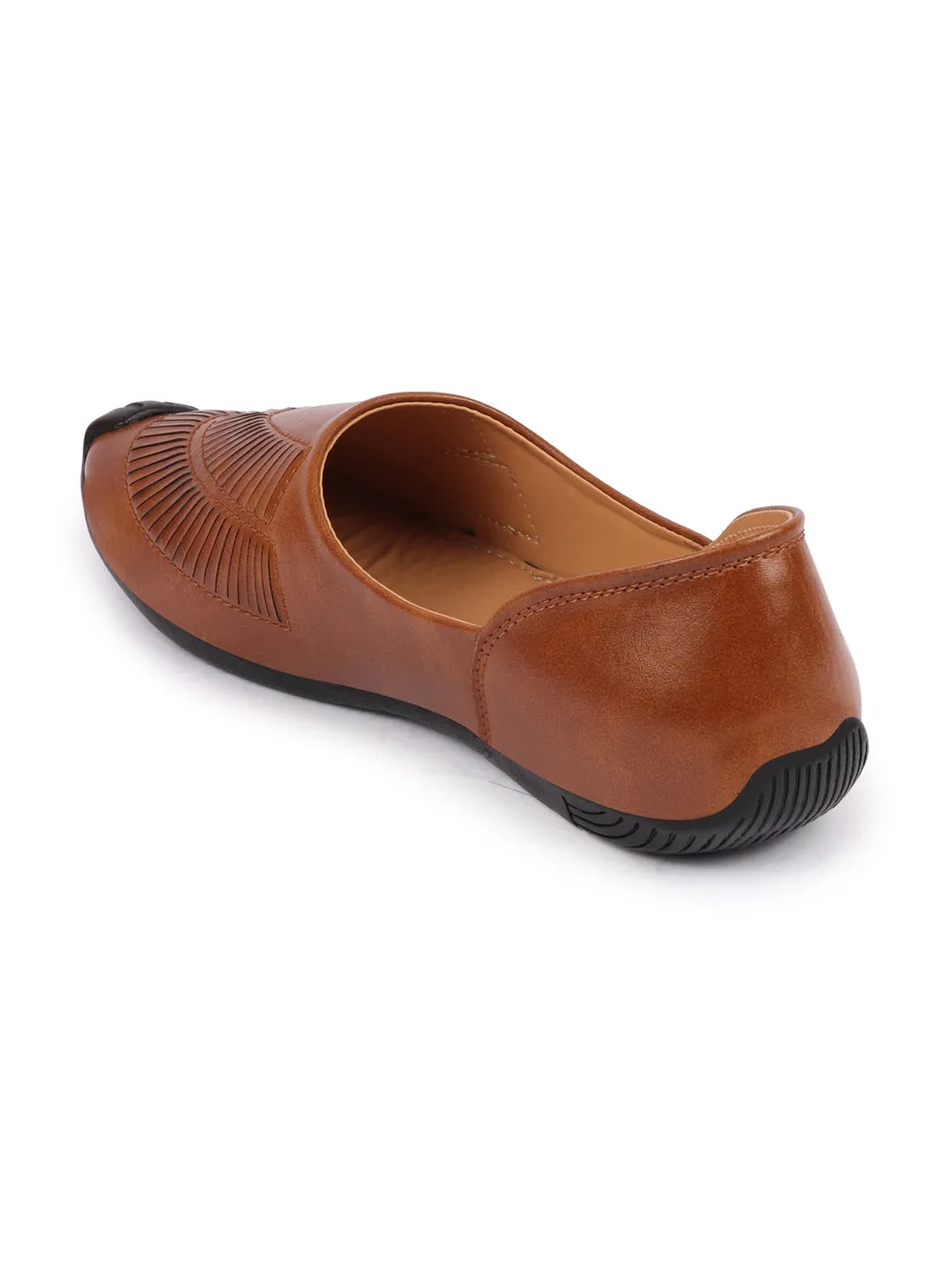 Men Tan Ethnic Slip-On Juttis