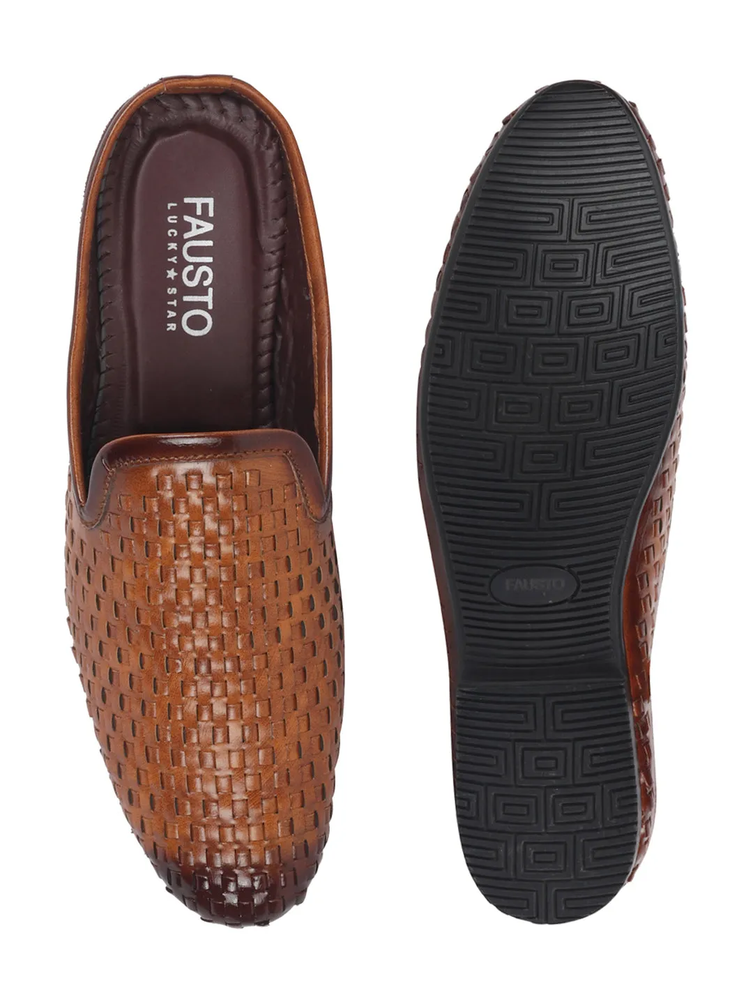 Men Tan Ethnic Slip-On Jutis and Mojaris