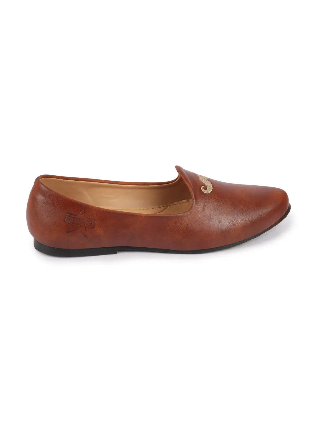 Men Tan Ethnic Slip-On Juttis