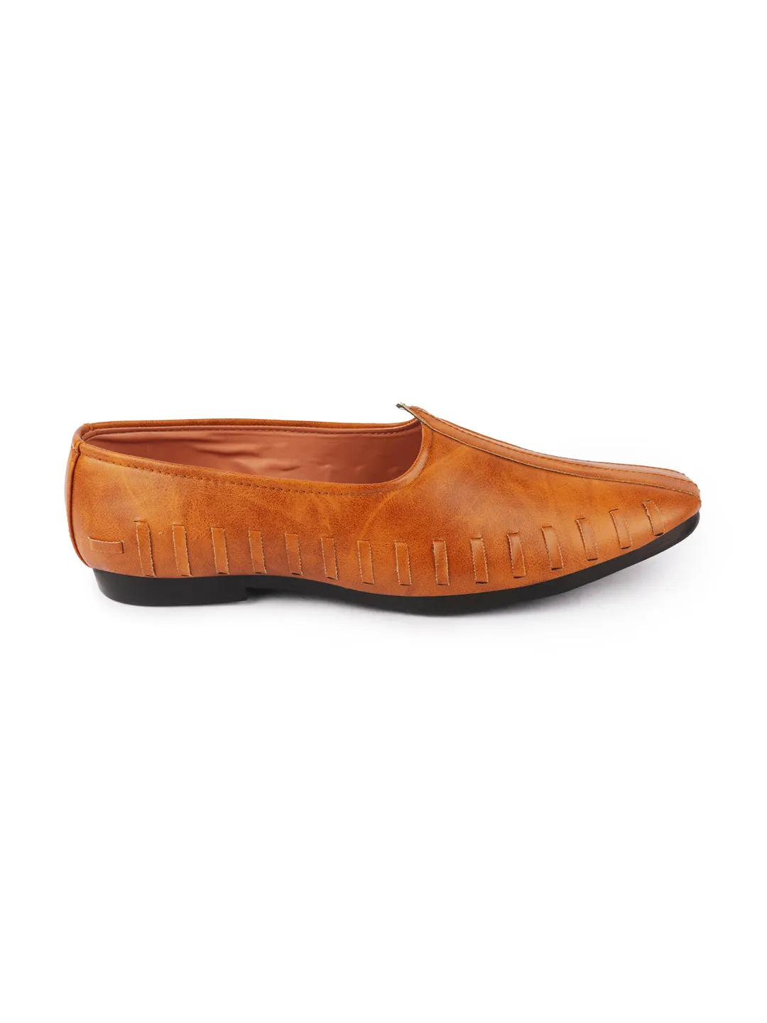 Men Tan Ethnic Slip-On Juttis