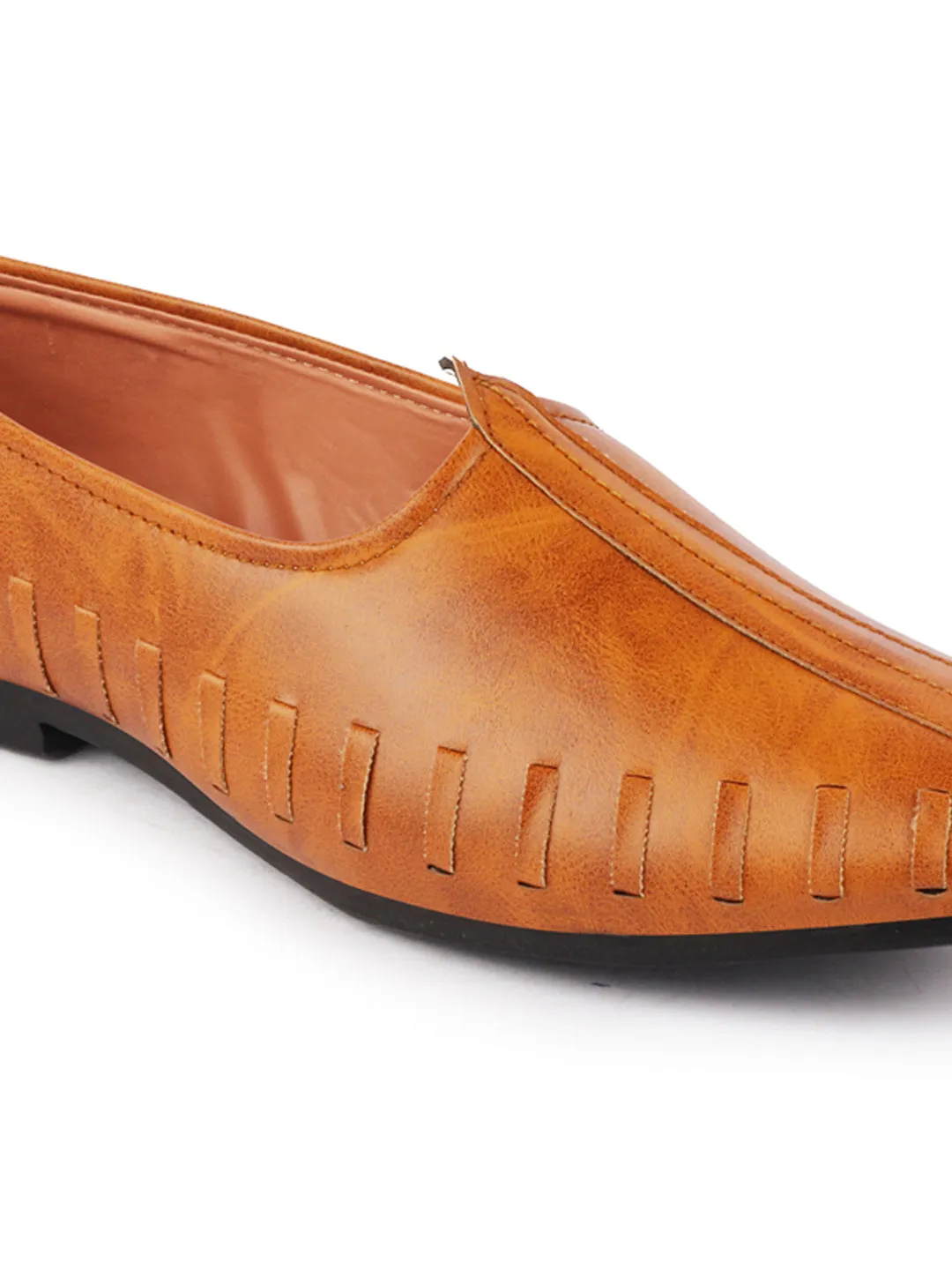 Men Tan Ethnic Slip-On Juttis