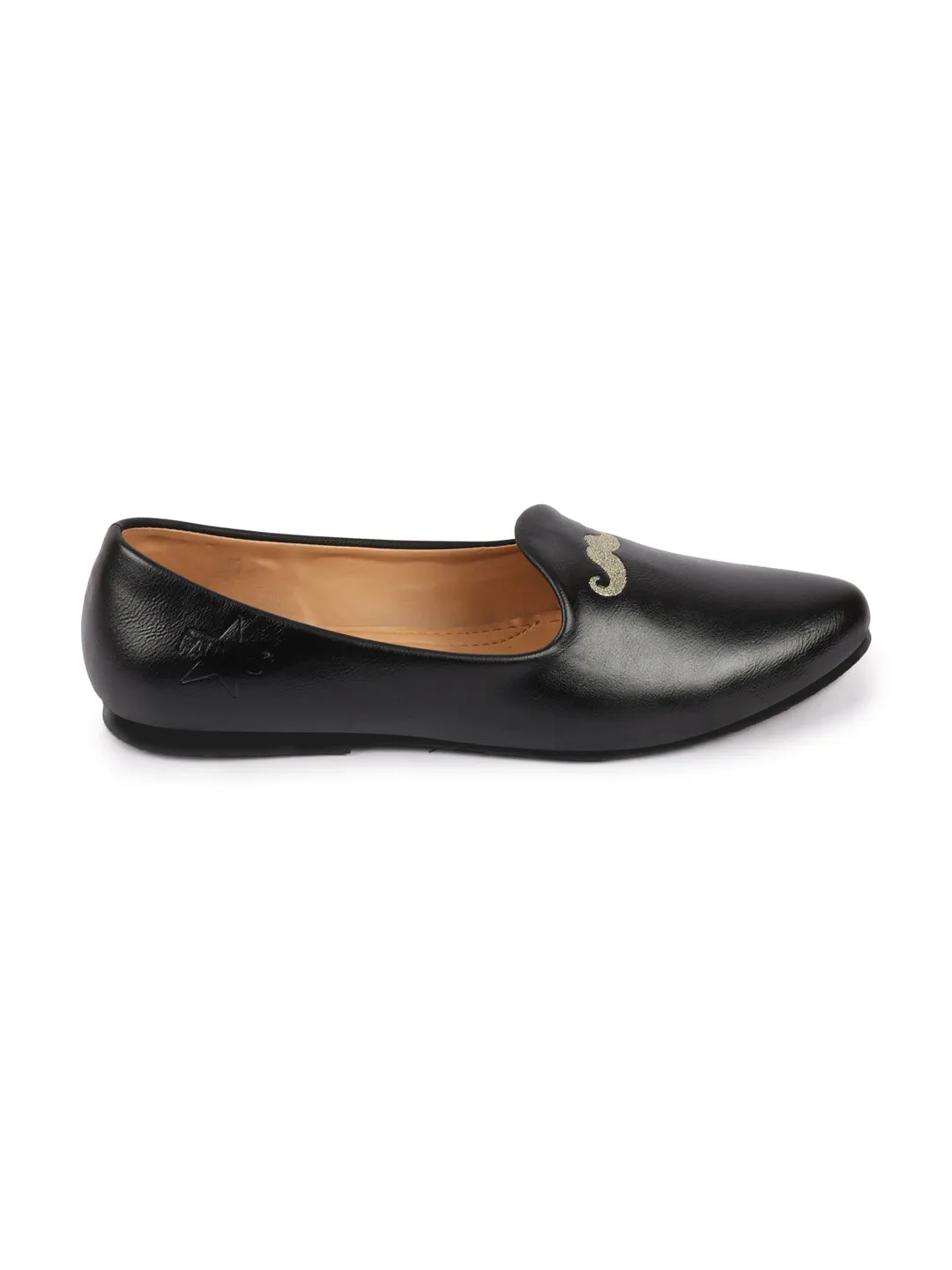 Men Black Ethnic Slip-On Juttis