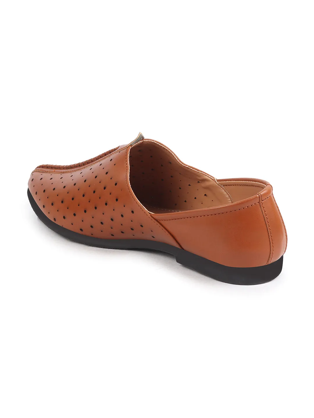 Men Tan Ethnic Slip-On Traditional Jutis & Mojaris