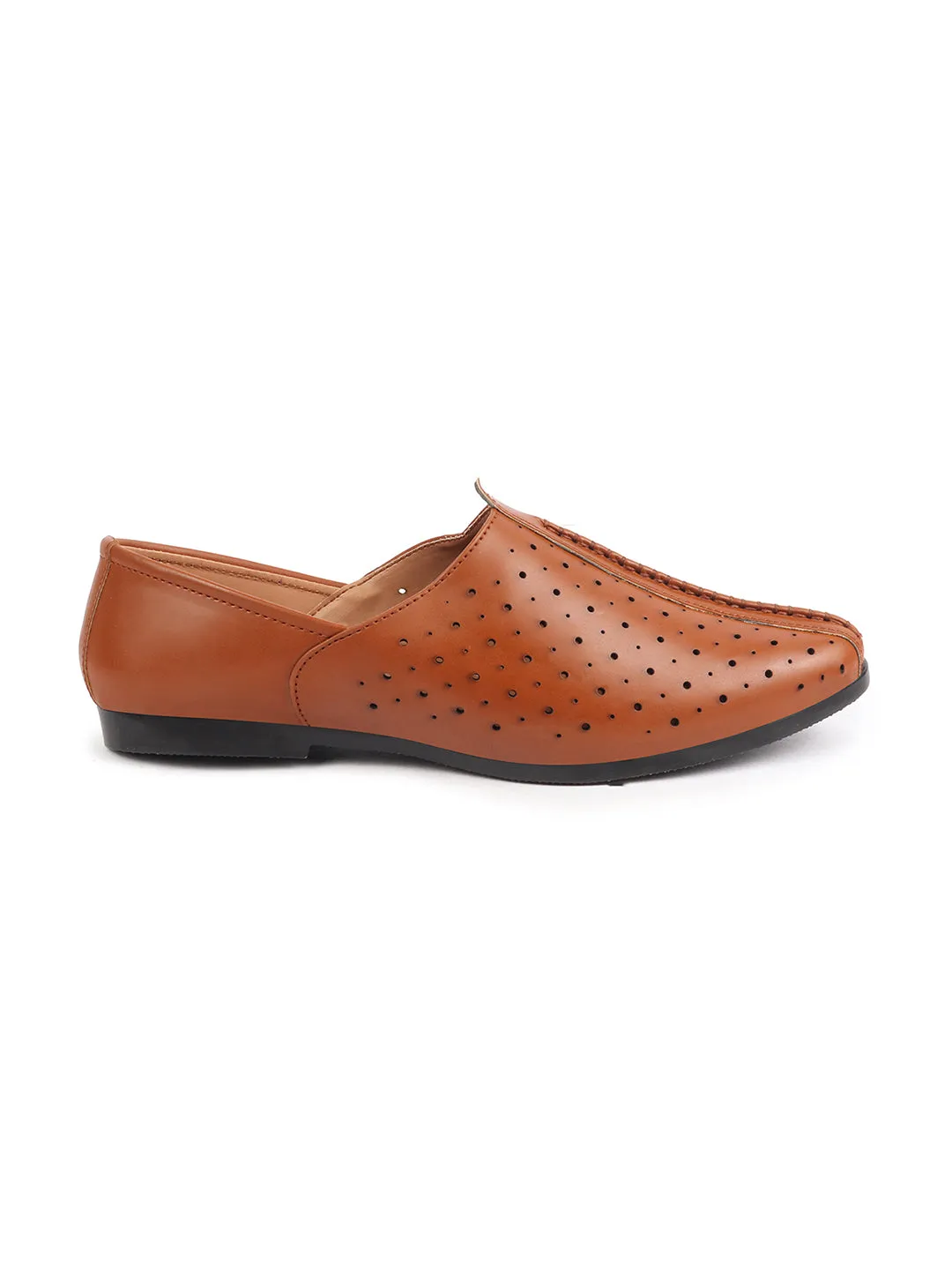 Men Tan Ethnic Slip-On Traditional Jutis & Mojaris