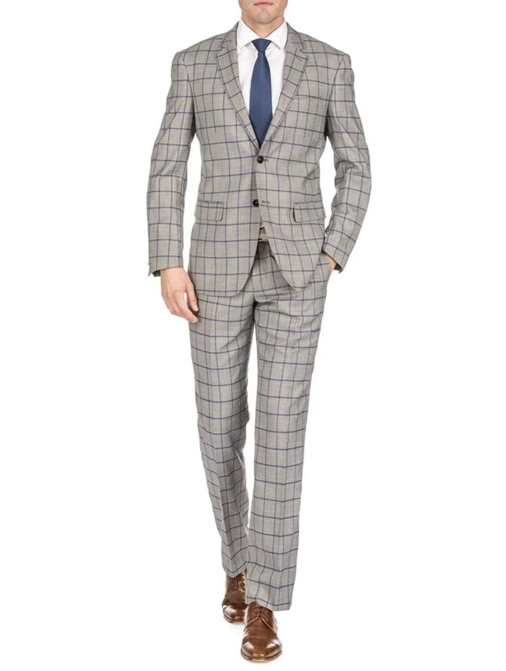 Men's Window Pane Slim Fit Suits