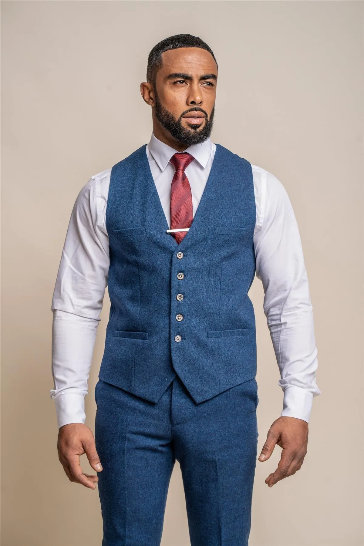 Orson Blue Tweed Slim Fit Suit