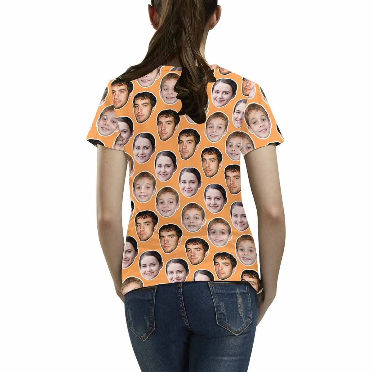 Personalized Face Shirt Put Your Face on Men's All Over Print T-shirt with Persaonlized Family Pictures