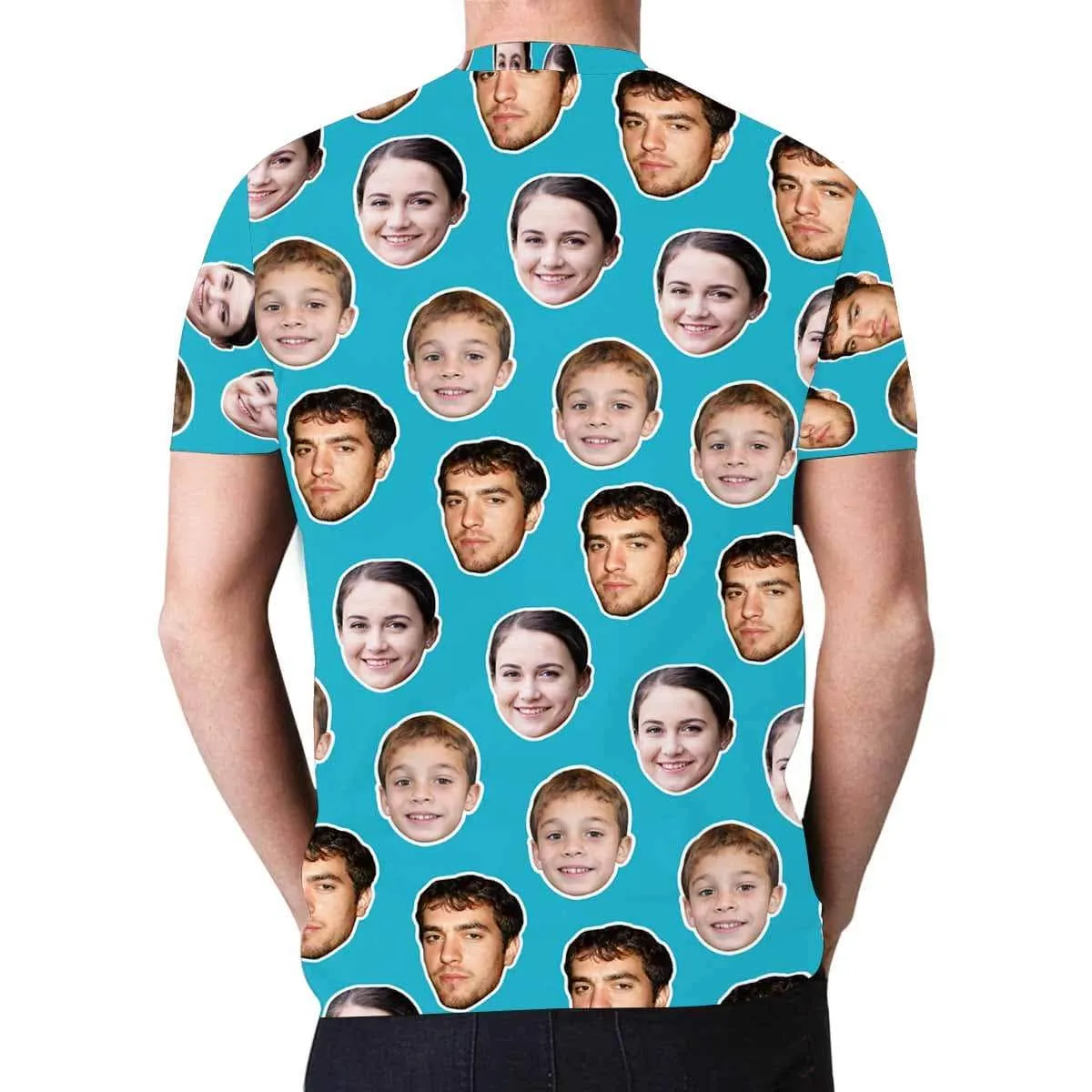 Personalized Face Shirt Put Your Face on Men's All Over Print T-shirt with Persaonlized Family Pictures