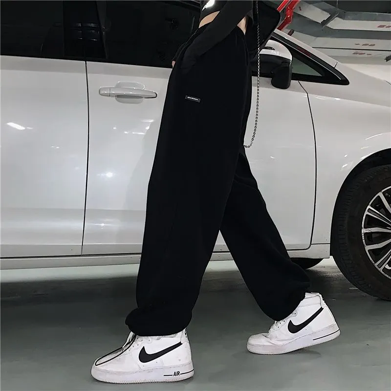 Plain Wide Leg Sweatpants dd11