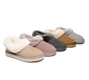 TARRAMARRA® UGG Women Sheepskin Wool Collar Slippers Clarrie