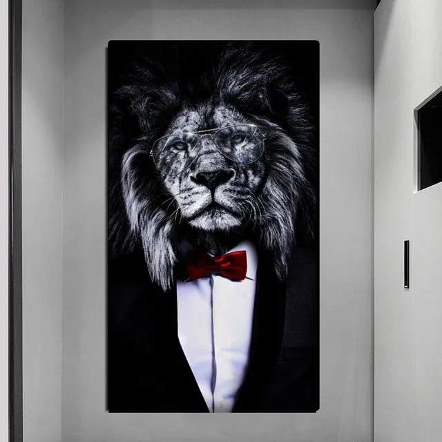 Unique Lions in Suits Canvases