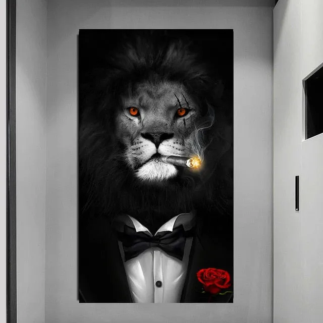 Unique Lions in Suits Canvases