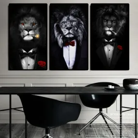 Unique Lions in Suits Canvases