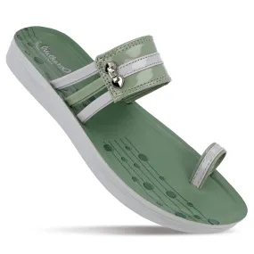 Walkaroo Womens Toe Ring Slide Sandals  - WL7415 Grey Green